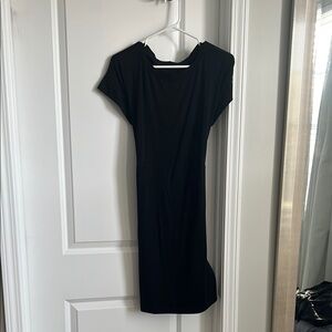 Black Cowl Neck Dolman Sleeve Sheath Mini Dress